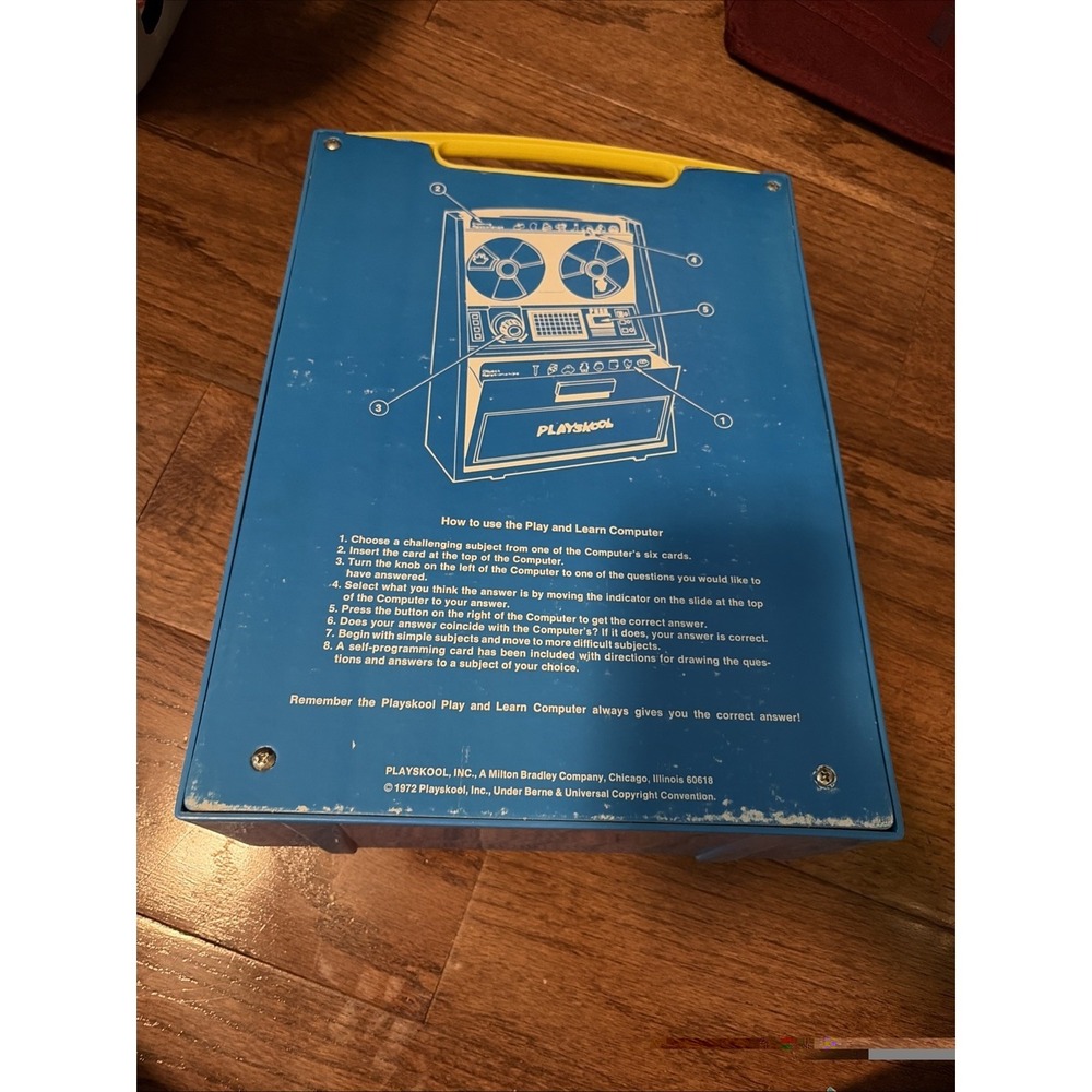 Playskool Play and Learn Computer Vintage 1972 Blue Yellow Educational Toy OS - Picture 7 of 8
